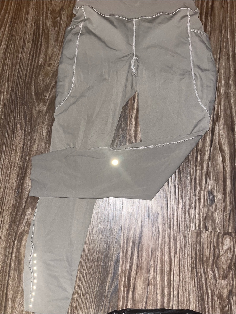 lululemon athletica Olive Green Leggings with Contrast Stitching